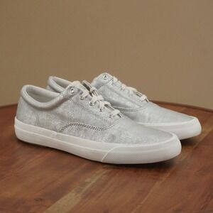 Keds Anchor Sneakers Silver Shimmer Shine Casual Shoes Lace Up Womens Size 8.5